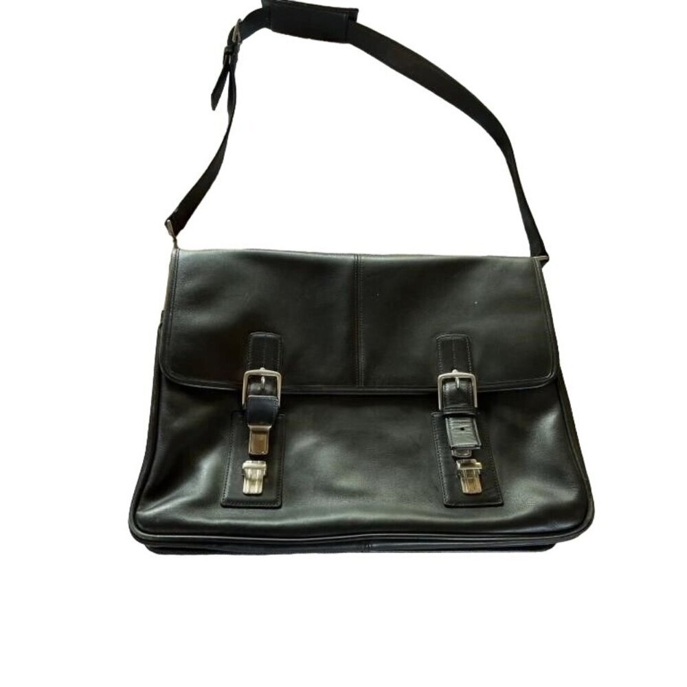 Coach F06455 Thompson Black Briefcase Laptop Bag With Buckle Detail 2010 - Picture 1 of 6